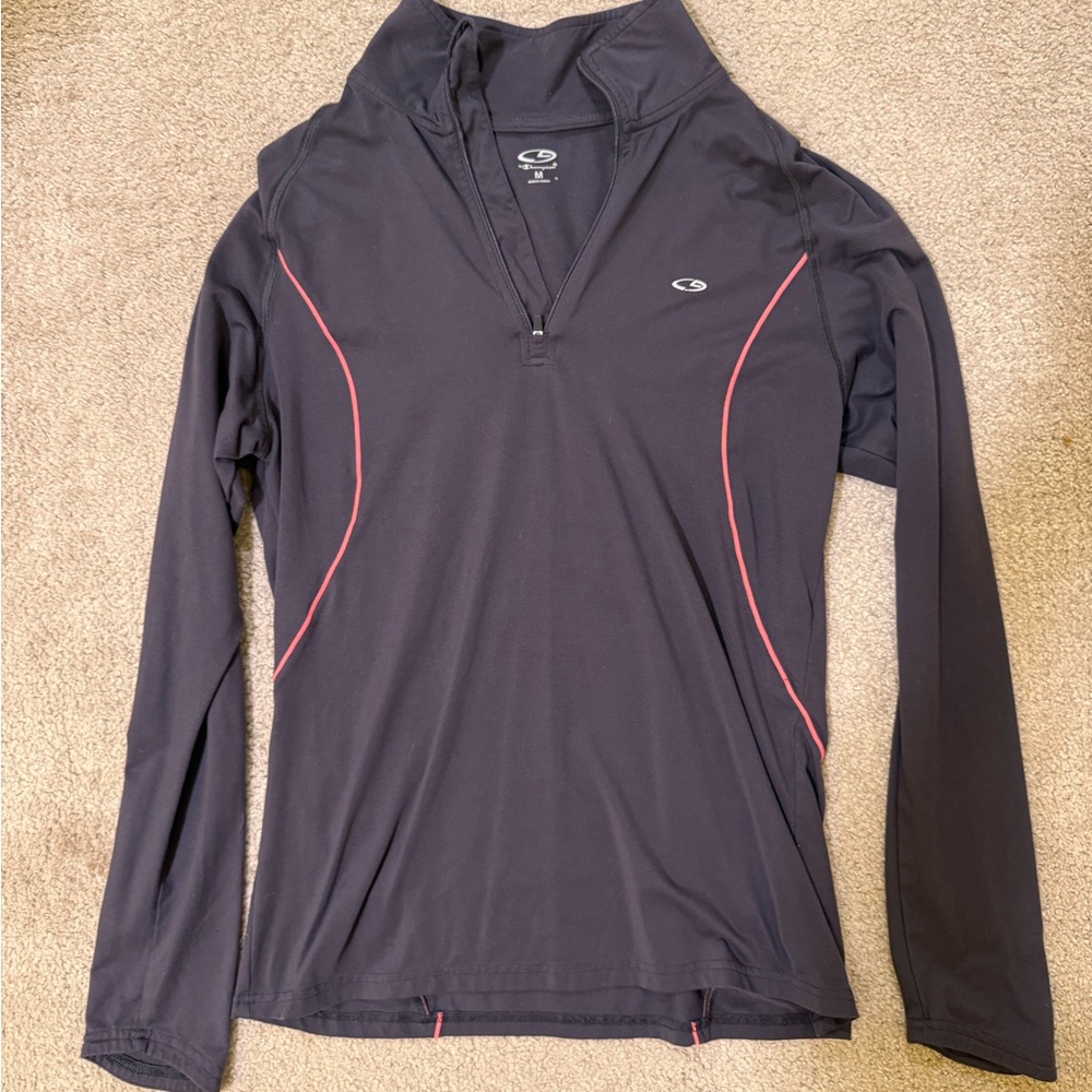 Champion Black Long Sleeve Top with Red Accents